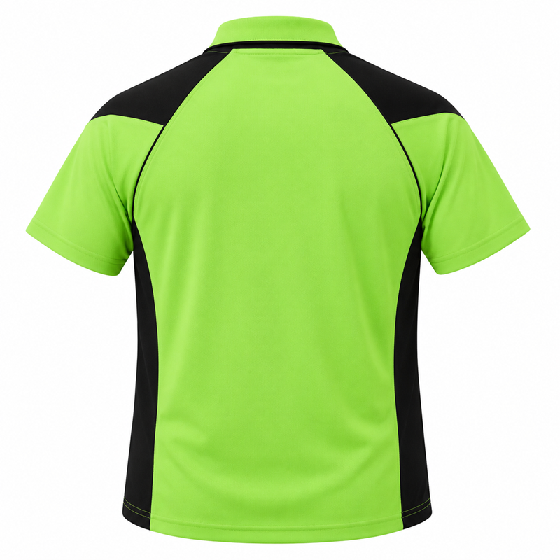 Aussie Pacific N1301 Premier Mens Polo - Apple Green/Black - Back View