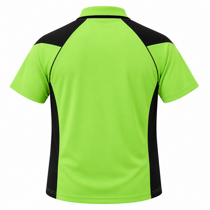 Aussie Pacific N1301 Premier Mens Polo - Apple Green/Black - Back View