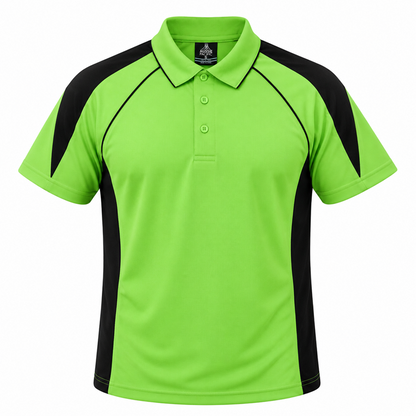 Aussie Pacific N1301 Premier Mens Polo - Apple Green/Black - Front View