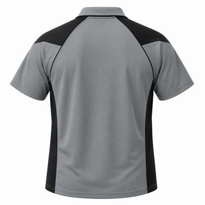 Aussie Pacific N1301 Premier Mens Polo - Ash/Black - Back View
