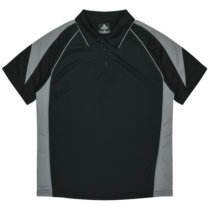 Aussie Pacific N1301 Premier Mens Polo Black/Ashe