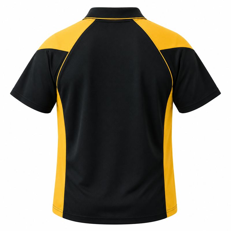 Aussie Pacific N1301 Premier Mens Polo - Black/Gold - Back View