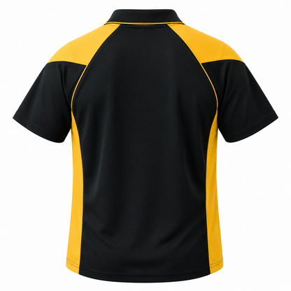 Aussie Pacific N1301 Premier Mens Polo - Black/Gold - Back View