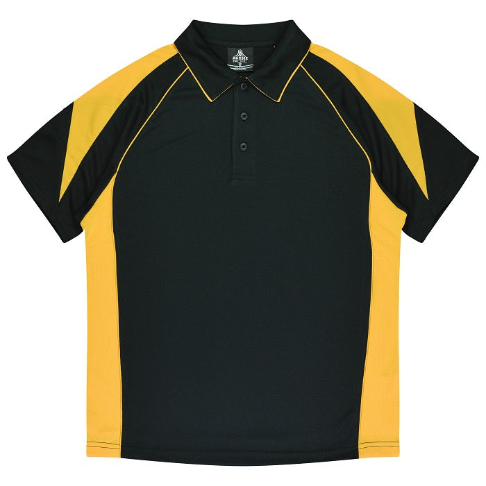 Aussie Pacific N1301 Premier Mens Polo Black/Gold