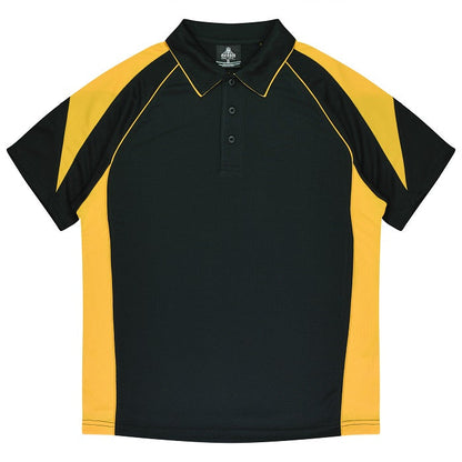 Aussie Pacific N1301 Premier Mens Polo Black/Gold