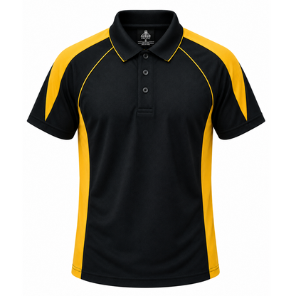 Aussie Pacific N1301 Premier Mens Polo - Black/Gold - Front View