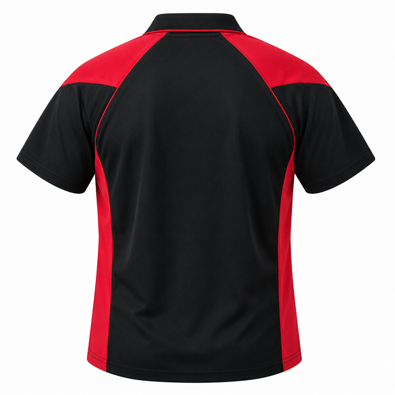 Aussie Pacific N1301 Premier Mens Polo - Black/Red - Back View