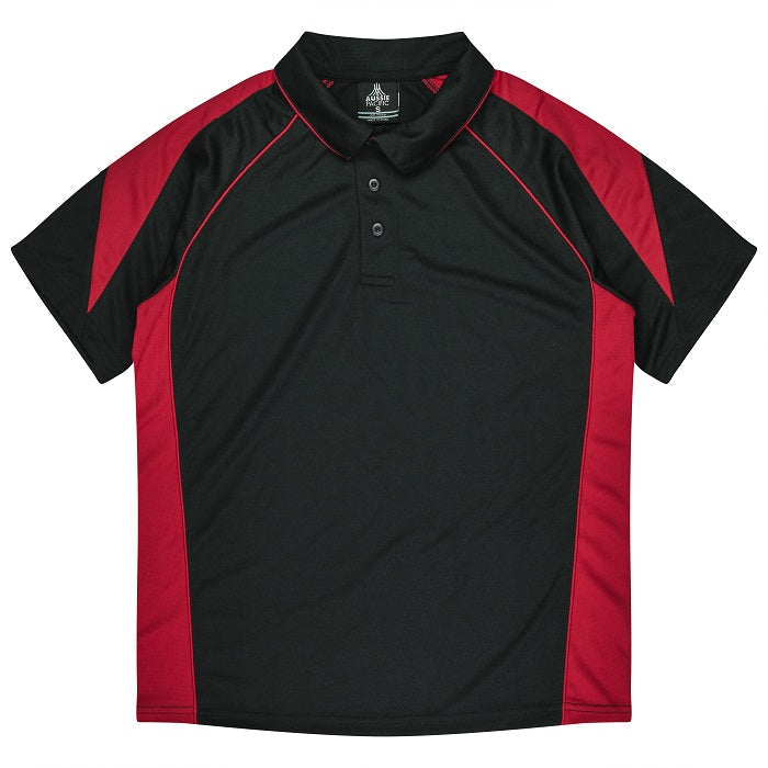 Aussie Pacific N1301 Premier Mens Polo Black/Red