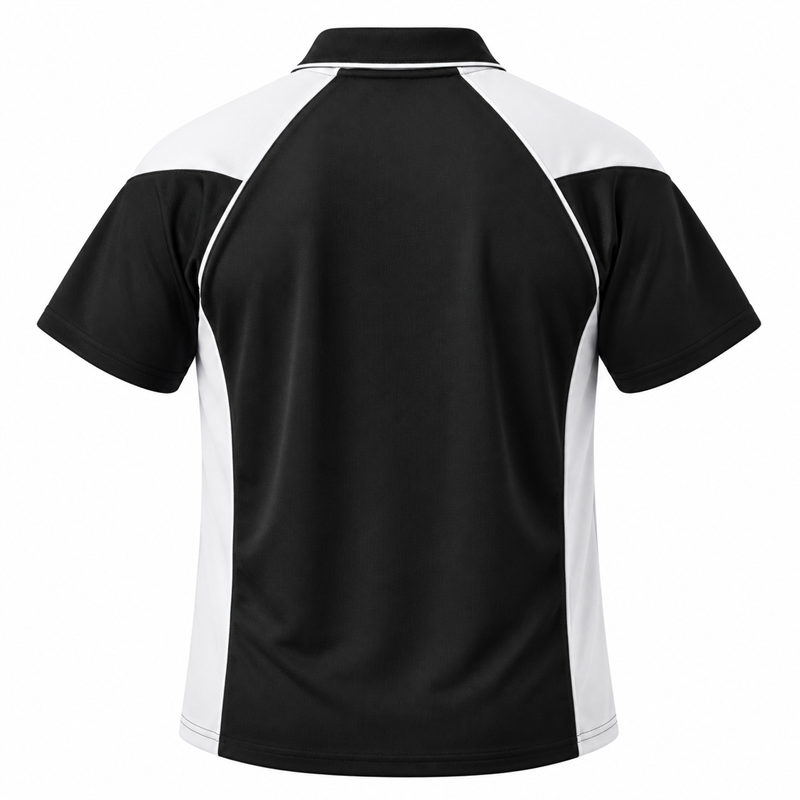 Aussie Pacific N1301 Premier Mens Polo - Black/White - Back View