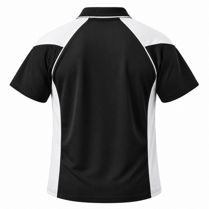 Aussie Pacific N1301 Premier Mens Polo - Black/White - Back View