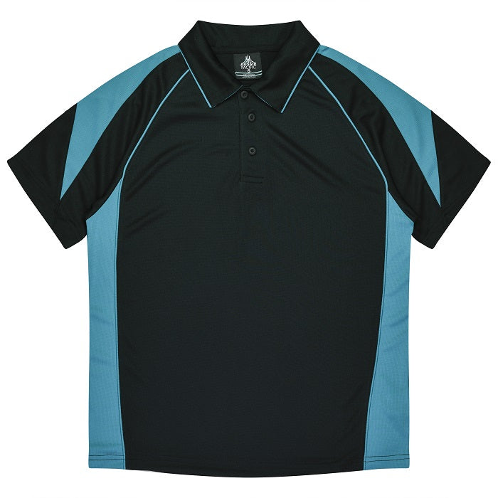 Aussie Pacific N1301 Premier Mens Polo Black/Teal