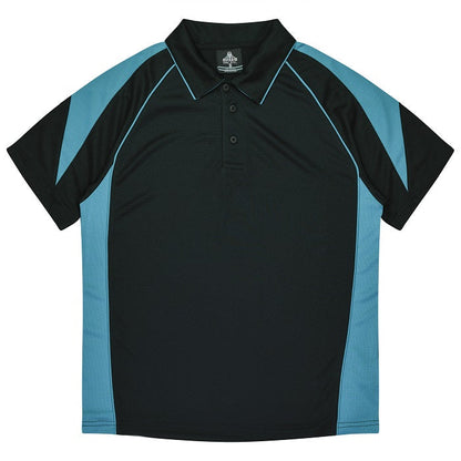 Aussie Pacific N1301 Premier Mens Polo Black/Teal