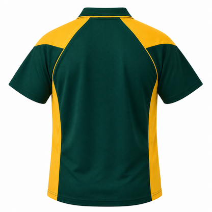 Aussie Pacific N1301 Premier Mens Polo - Bottle Green/Gold - Back View