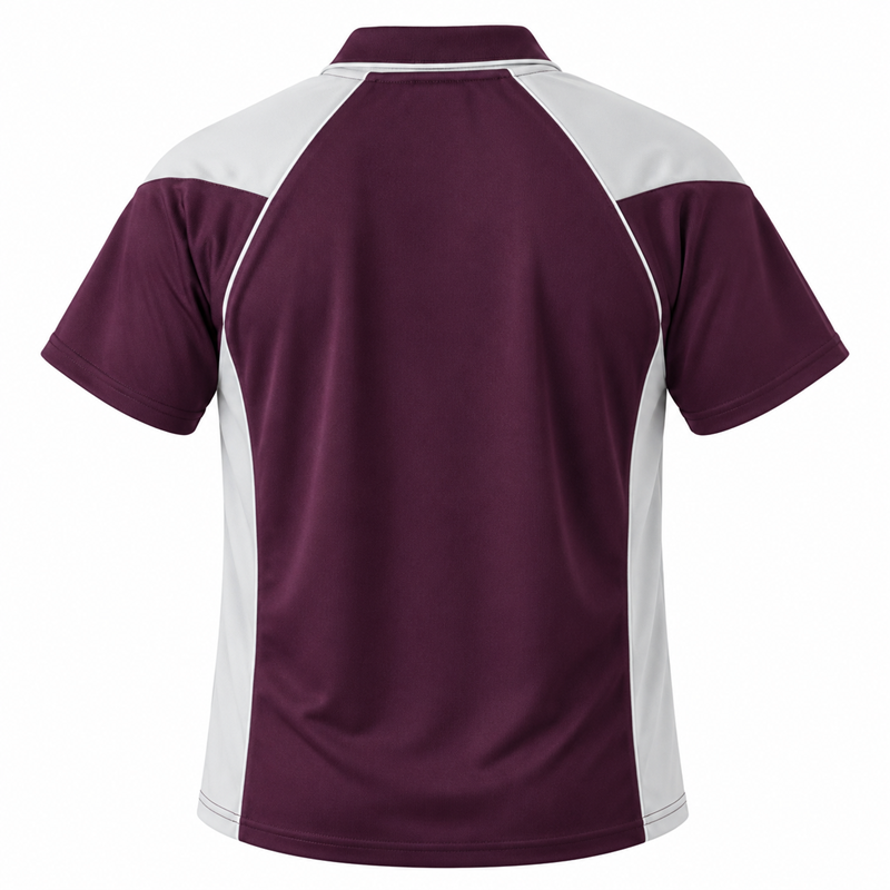Aussie Pacific N1301 Premier Mens Polo - Burgundy/White - Back View