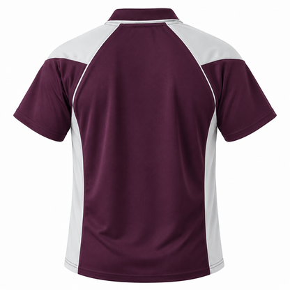 Aussie Pacific N1301 Premier Mens Polo - Burgundy/White - Back View