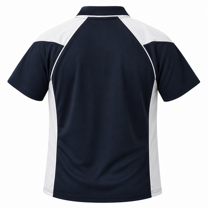 Aussie Pacific N1301 Premier Mens Polo - Navy/White - Back View