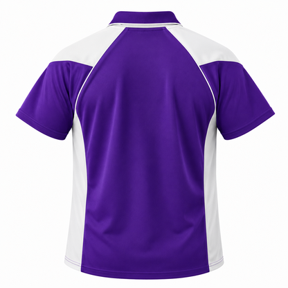 Aussie Pacific N1301 Premier Mens Polo - Purple/White - Back View