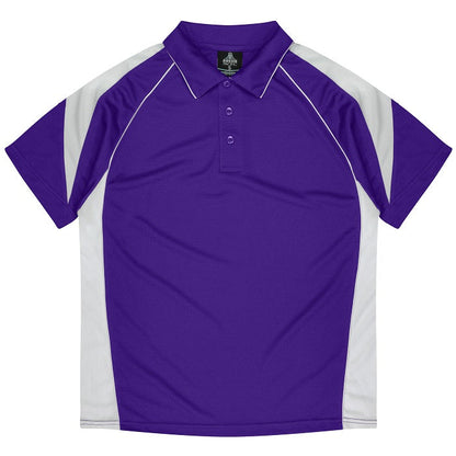 Aussie Pacific N1301 Premier Mens Polo Purple/White