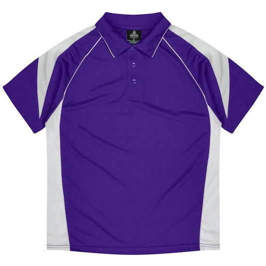 Aussie Pacific N1301 Premier Mens Polo Purple/White