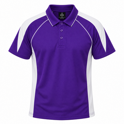 Aussie Pacific N1301 Premier Mens Polo - Purple/White - Front View