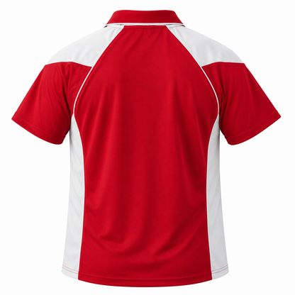 Aussie Pacific N1301 Premier Mens Polo - Red/White - Back View
