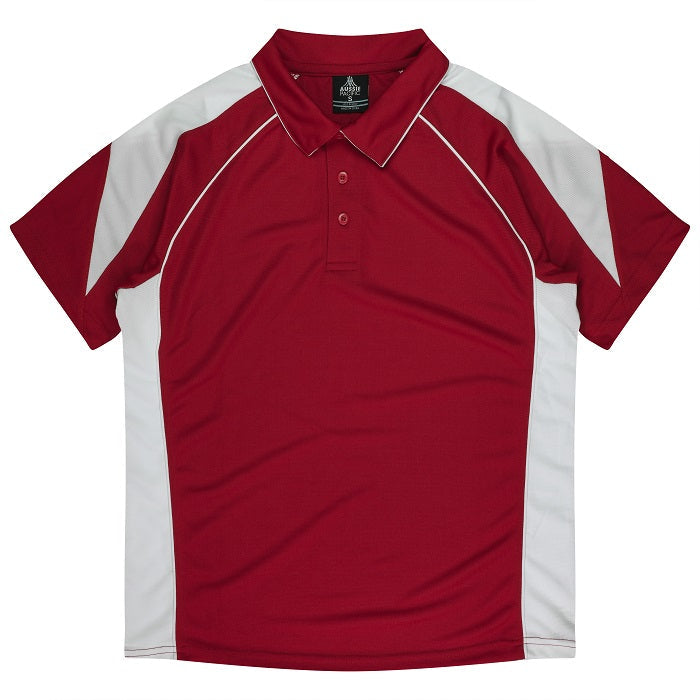 Aussie Pacific N1301 Premier Mens Polo Red/White