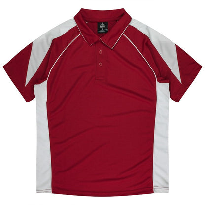 Aussie Pacific N1301 Premier Mens Polo Red/White