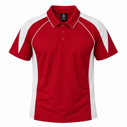Aussie Pacific N1301 Premier Mens Polo - Red/White - Front View