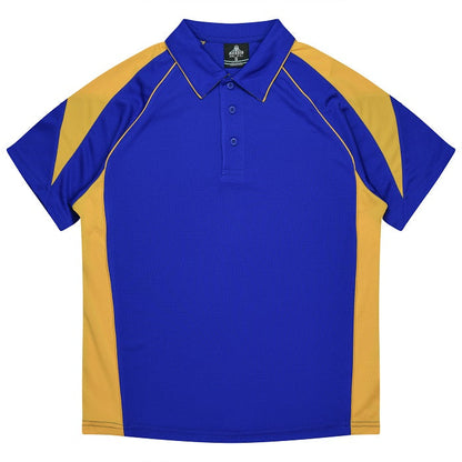 Aussie Pacific N1301 Premier Mens Polo Royal/Gold