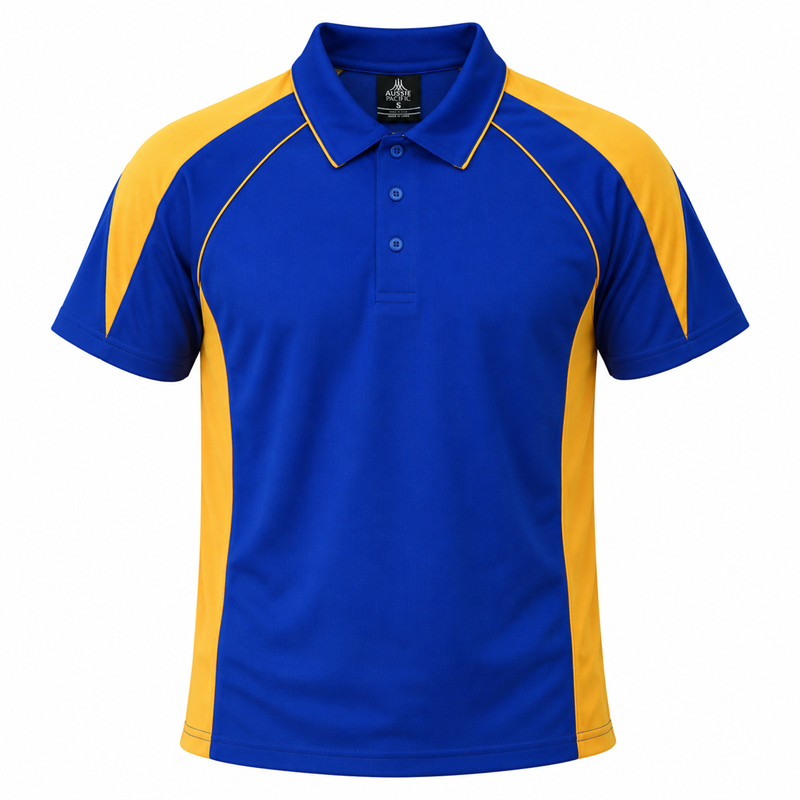 Aussie Pacific N1301 Premier Mens Polo - Royal Blue/Gold - Front View