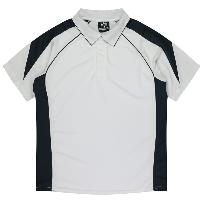 Aussie Pacific N1301 Premier Mens Polo White/Navy