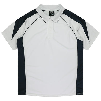 Aussie Pacific N1301 Premier Mens Polo White/Navy