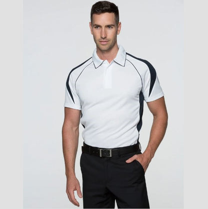 Aussie Pacific N1301 Premier Mens Polo White/Navy