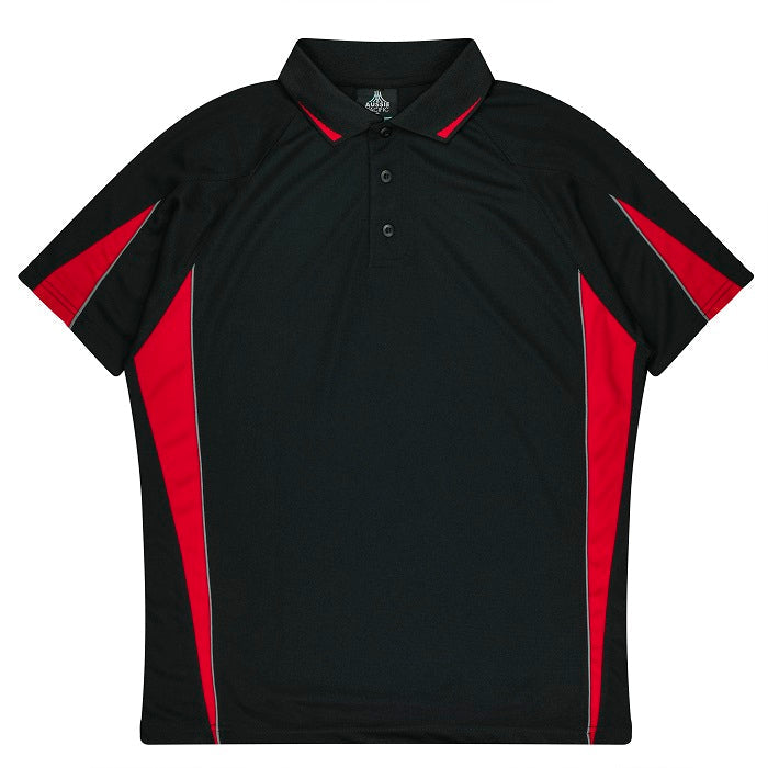 Aussie Pacific N3304 Kids Eureka Polo - Black/Red - Front View