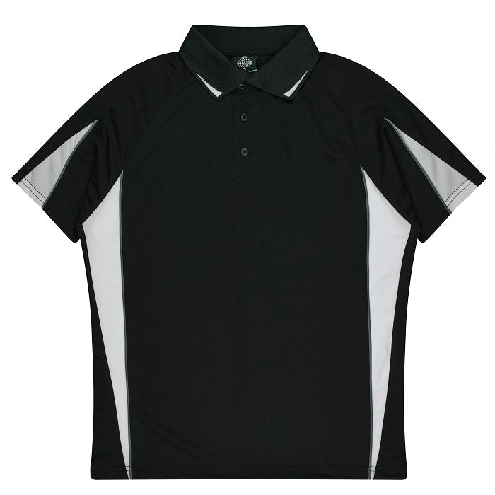 Aussie Pacific N3304 Kids Eureka Polo - Black/White - Front View