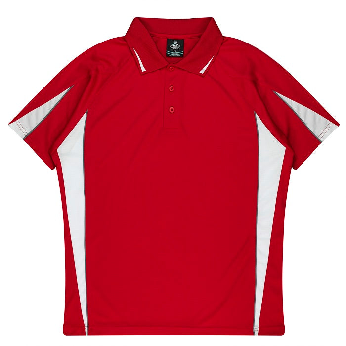 Aussie Pacific N3304 Kids Eureka Polo - Red/White - Front View