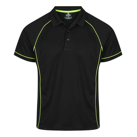 Aussie Pacific N1310 Endeavour Mens Polo Pacific Black/Green