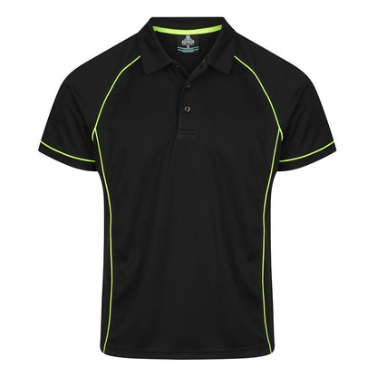 Aussie Pacific N1310 Endeavour Mens Polo Pacific Black/Green