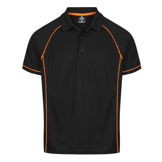 Aussie Pacific N1310 Endeavour Mens Polo Pacific Black/Orange