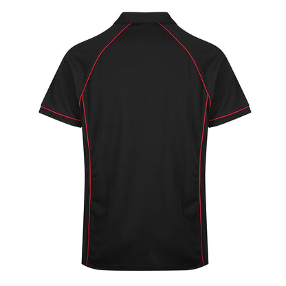Aussie Pacific N1310 Mens Endeavour Polo - Black/Red - Back View