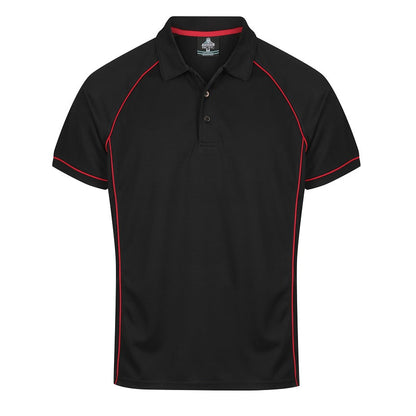 Aussie Pacific N1310 Endeavour Mens Polo Pacific Black/Red