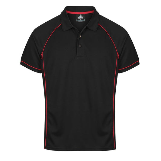 Aussie Pacific N1310 Endeavour Mens Polo Pacific Black/Red