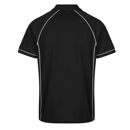 Aussie Pacific N1310 Mens Endeavour Polo - Black/White - Back View