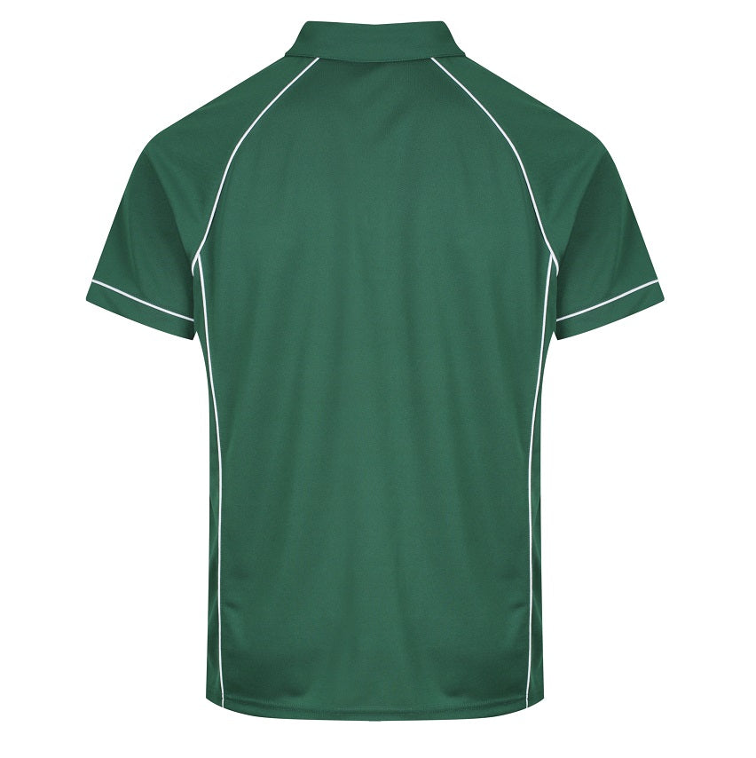 Aussie Pacific N1310 Mens Endeavour Polo - Bottle Green/White - Back View