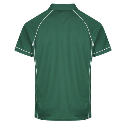 Aussie Pacific N1310 Mens Endeavour Polo - Bottle Green/White - Back View