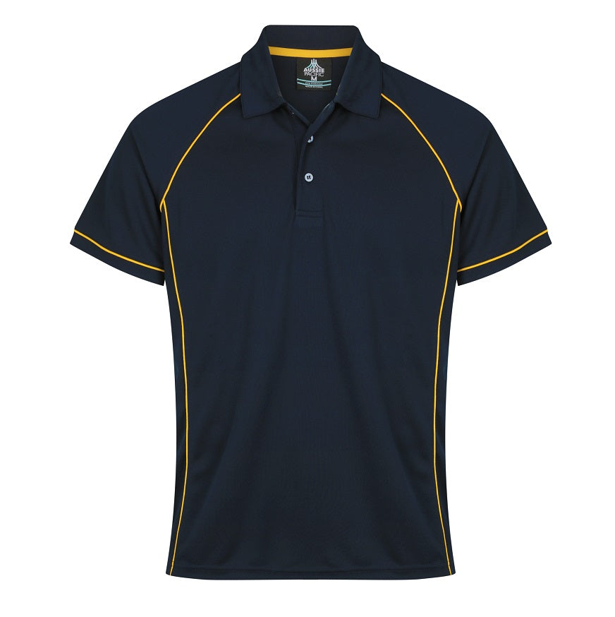 Aussie Pacific N1310 Mens Endeavour Polo - Navy/Gold - Front View