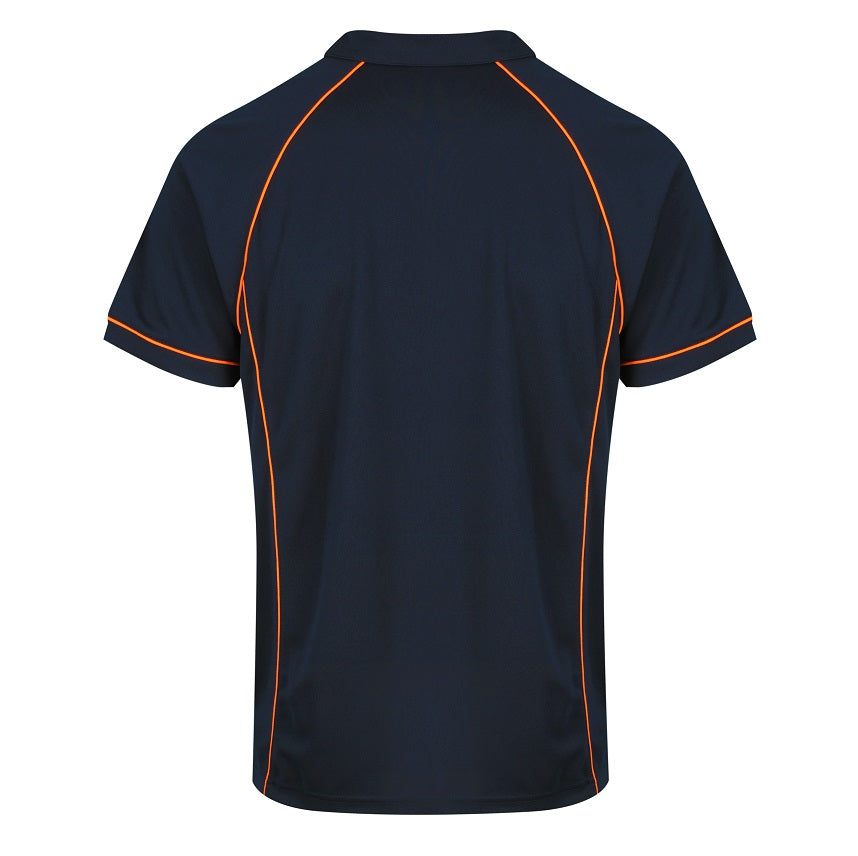 Aussie Pacific N1310 Mens Endeavour Polo - Navy/Orange - Back View