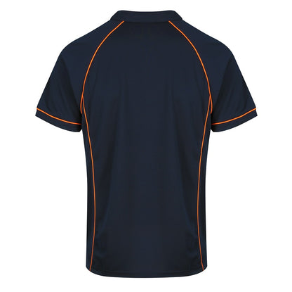 Aussie Pacific N1310 Mens Endeavour Polo - Navy/Orange - Back View