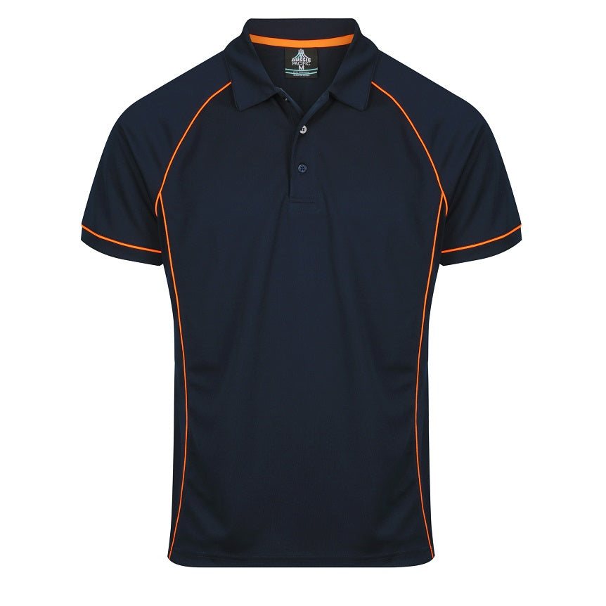 Aussie Pacific N1310 Mens Endeavour Polo - Navy/Orange - Front View
