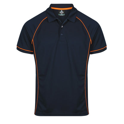 Aussie Pacific N1310 Mens Endeavour Polo - Navy/Orange - Front View
